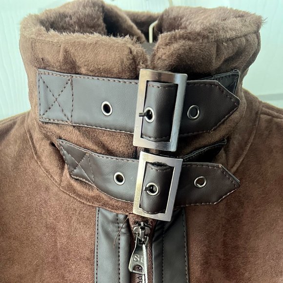 Superlative Fashion Brand Ultrasuede/Faux Fur Bomber Jacket! - Picture 5 of 16